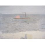 Mary Potter (1900-1981)  Oil on panel  "Across the Sea", Messum's label verso, 15.5cm x 23cm, framed