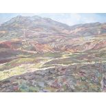 Henry Korda (British b.1957) Oil on canvas Landscape, moorland with hills beyond, signed lower