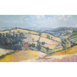 Gerry Blood FRSA (1932-2005) Oil on canvas "Woodborough Valley" Nottinghamshire landscape, signed