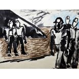 Josef Herman (1911-2000) Watercolour on paper “Miners”, 20cm x 25cm From the collection of the