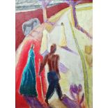 Sonia Lawson RA (1934-2023) Oil  “Pilgrims Way”, signed, Fosse Gallery label, 61cm x 43cm With Fosse