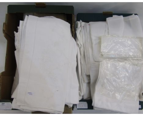 A quantity of vintage linen sheets, some unused to include one boxed set 'Gold Medal' in original box, sheets marked Superior