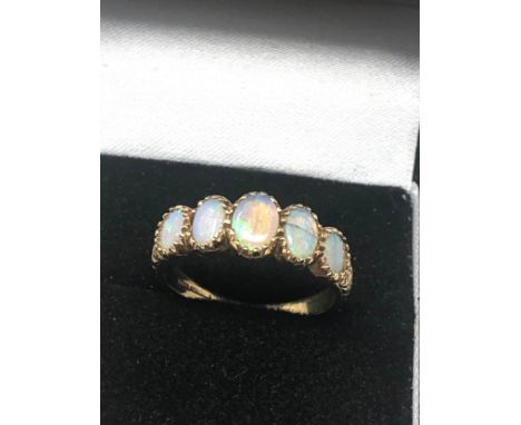 9ct Gold Opal Gypsy Ring (3g) a/f 