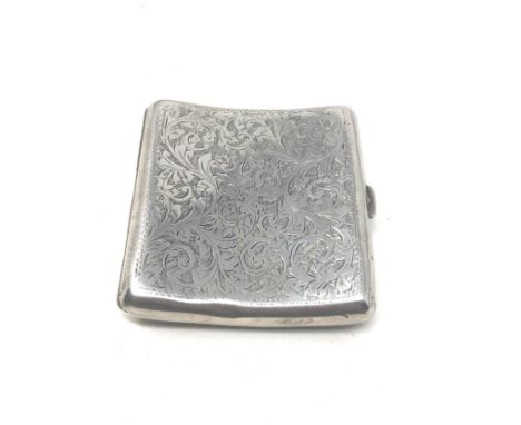 Antique silver cigarette case Birmingham silver hallmarks 