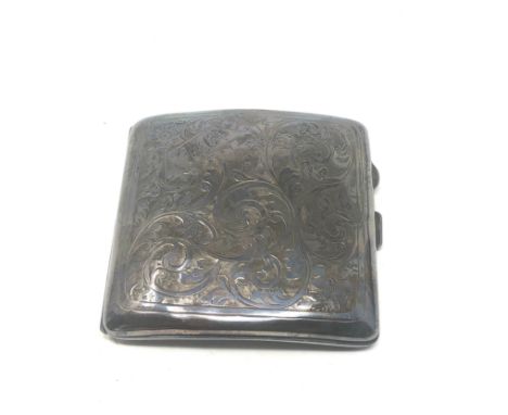 Antique silver cigarette case birmingham silver hallmarks 