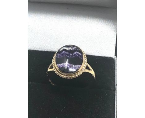 9ct Gold Blue John Cocktail Ring (3.2g) 