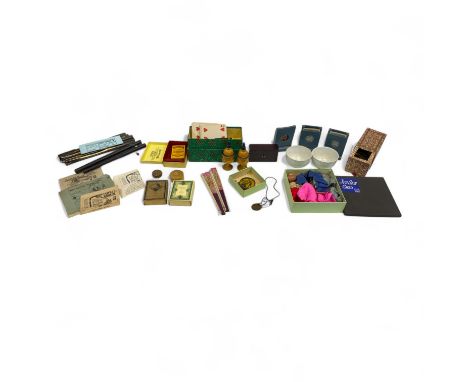 A large collection of assorted magic tricks and books, to include Modern Magic by Professor Hoffmann, Magical Originalities b