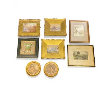 A Collection of decorative Paintings and prints. 19th Century And later to include: Attributed to Myles Birket Foster (Britis