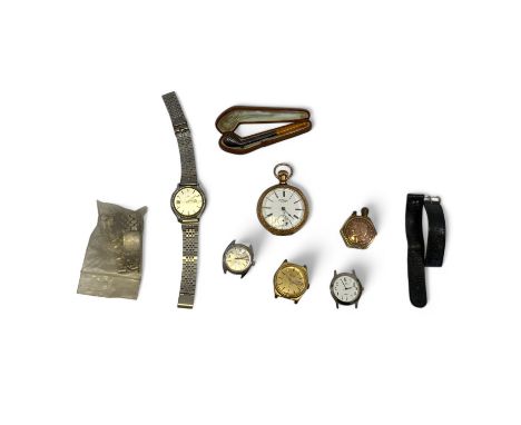 Collection of pocket watch, watches, lighter, pipe etc., To include a gold plated Waltham top winding pocket watch, Seiko DX 
