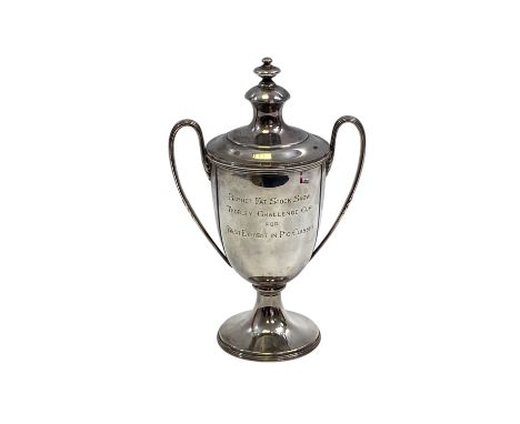 Sterling Silver Trophy & Cover Sheffield, Atkin Brothers, 1932. "Barnet Fat Stock Show"  Height: 21cm  Weight: 365g
