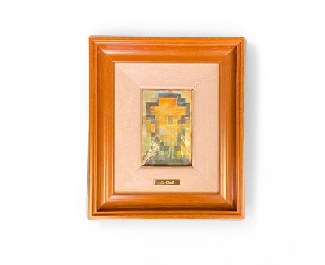 After Salvador Dali Lincoln in Dalivision Print, laminated on a convex metal panel 10cm x 15cm