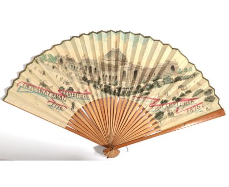A Commemorative Fan for The Centenary (1776 To 1876) of The International Exhibition at The Art Gallery, Philadelphia. Marked