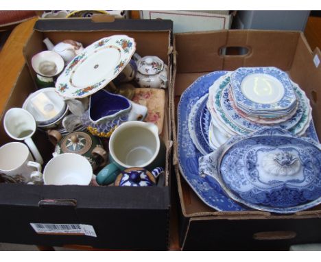 A Spode Camilla meat platter and sundry ceramics (Qty) (2 boxes). 