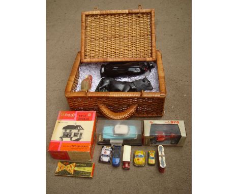 Two Japanese tin plate miniature cars, a Lesney Models of Yesteryear No7 four tonne leyland etc with a Sandemans Don decanter