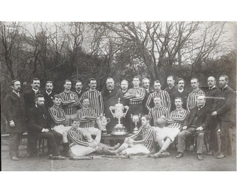 1886-87 ASTON VILLA ORIGINAL PHOTO OF THE FIRST FA CUP WINNING TEAM
Old paper clip mark on back which also leaves a slight in