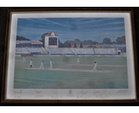 CRICKET - BRIAN LARA 501 WARWICKSHIRE PRINT HAND SIGNED BY TEN&nbsp;
Framed and glazed.
25 x 19 inch.
Hand signed by Ten of L