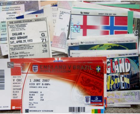 COLLECTION OF ENGLAND HOME MATCH TICKETS X 57
Few youth ones but vast majority are First Team games
Some with match day folds