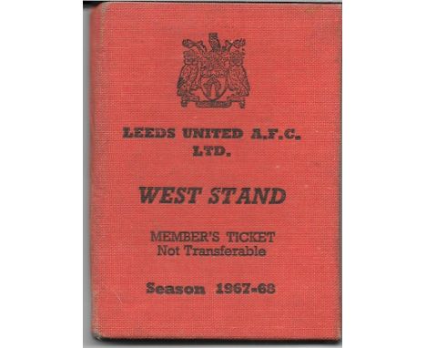 1967-68 LEEDS UNITED SEASON TICKET BOOK&nbsp;
Still contains some tickets