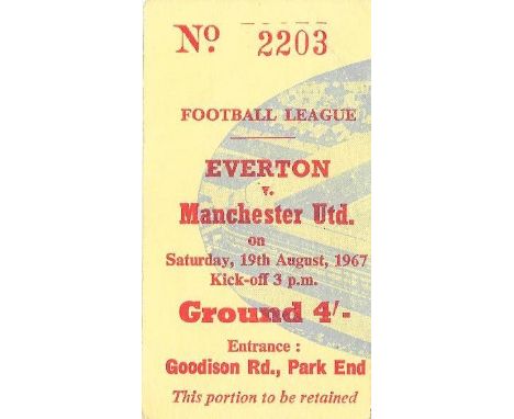 1967-68 EVERTON V MANCHESTER UNITED TICKET
Good condition