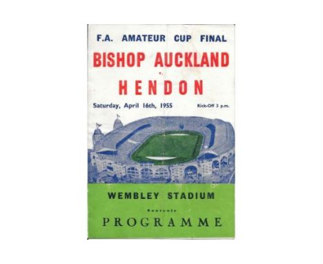1955 AMATEUR CUP FINAL BISHOP AUKLAND V HENDON - OFFICIAL &amp; PIRATE PROGRAMMES + TICKET
Official programme - very slight m