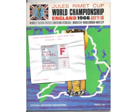1966 WORLD CUP BROCHURE &amp; 3 TICKETS FROM VILLA PARK + OFFICIAL TICKET WALLET&nbsp;
Back page of Brochure is slightly dama