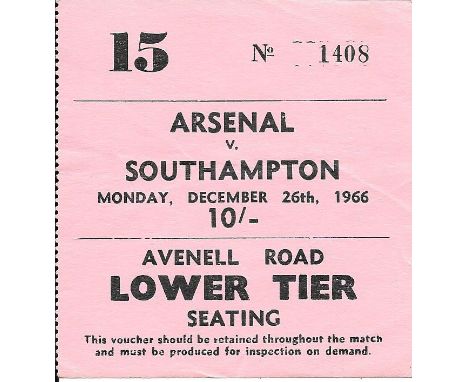 1966-67 ARSENAL V SOUTHAMPTON TICKET