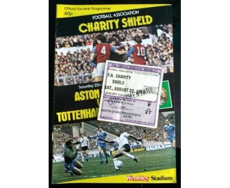 ASTON VILLA V TOTTENHAM HOTSPUR 1981 CHARITY SHIELD PROGRAMME &amp; TICKET
Match day fold on ticket