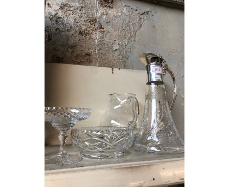 Selection of glassware inc. a decanter with plated mount 