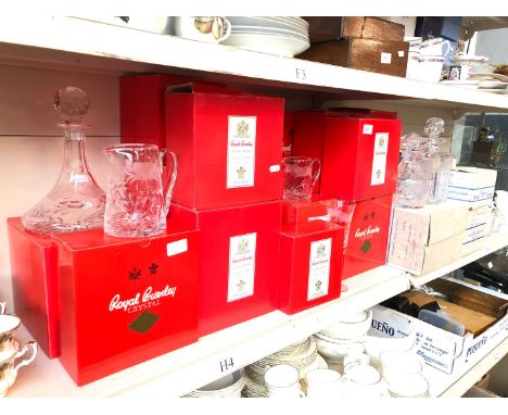Royal Brierley crystal glassware, with boxes. Over 40 pieces 