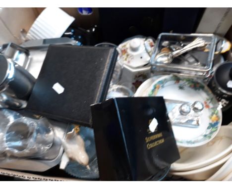 Selection of pottery, boxed Royal worcester, plated ware etc. 