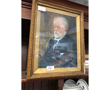 20th century school, portrait of a bearded gentleman wearing glasses, oil on board, 21cm x 29cm, monogrammed 'TS' and dated 1