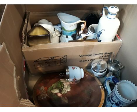 A box of mixed ceramics inc Royal Worcester, delft, susie cooper etc 