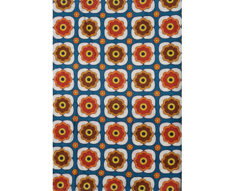 Six assorted mid century pairs of curtains and further length of cotton material Condition Report:We would recommend you view