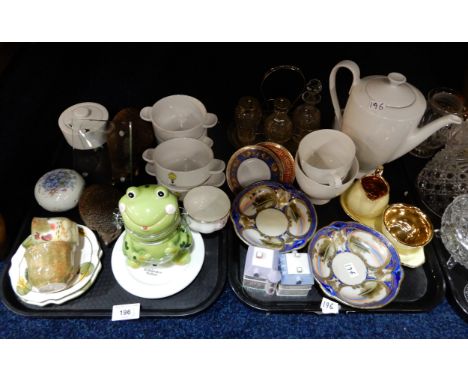 Two Noritake dishes, a frog shaped jar and cover, and assorted decorative ceramics Condition Report:No condition report avail