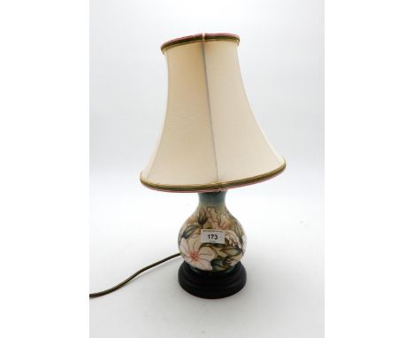 A Moorcroft Hibiscus Moon table lamp&nbsp; Condition Report:Available upon request