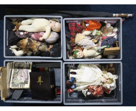 A quantity of vintage dolls, of varying scale and manufacturer, with a selection of collectable odds, including an American f
