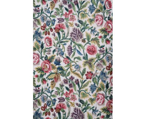 A pair of large Sanderson floral curtains, 214cm x 286cm together with pair of large pale pink damask style curtains and anot