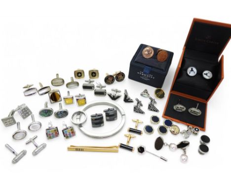 A collection of gents jewellery to include stainless steel bangle and ring made by Xen both set with diamond accents, and a s