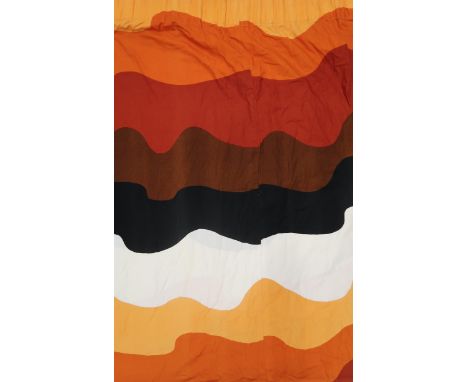 A collection of retro curtains, mainly in orange Condition Report:We would recommend you view these items personally for cond