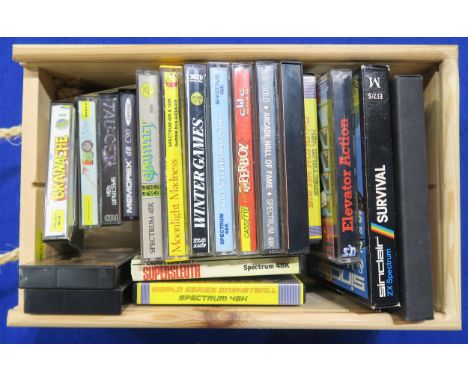 Sinclair ZX Spectrum game cassettes, to include Gauntlet, Moonlight Madness, World Series Basketball, Dandy, The Never Ending