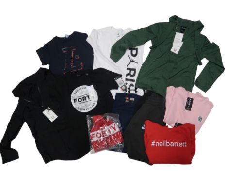 A collection of childrens clothes with tags incluidng two Balmain t-shirts size six years,&nbsp; two Givenchy t-shirts size 6