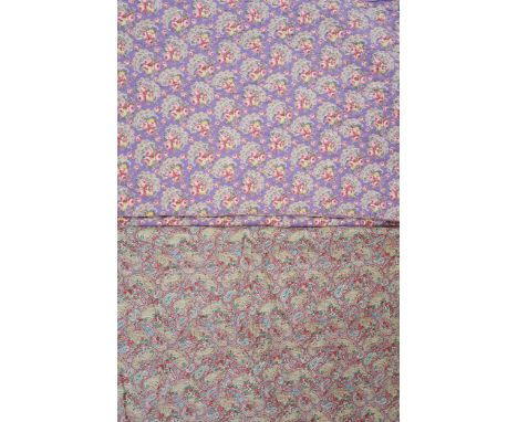Two 1930s/40s Comfy quilts with wholecloth pink paisley dusky pink surround, the reverse in dusky pink 176cm x 224cm, togethe