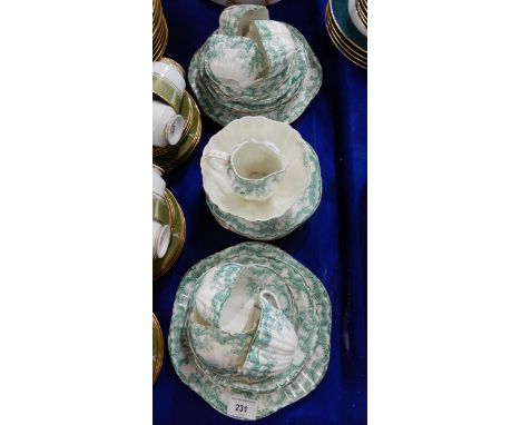 A Green transfer printed tea set by R &amp; S in Trent pattern Condition Report:Available upon request
