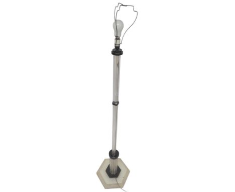 An early to mid 20th century Art Deco style acrylic standard lamp on hexagonal base, 175cm high Condition Report:Available up