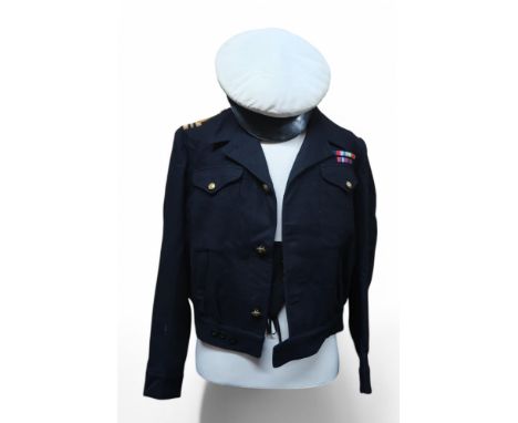 A Royal Navy Commanders dress jacket, a&nbsp;Royal Navy Officers dress jacket and dinner jacket, an Officers blue working jac
