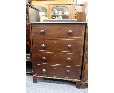 A 19TH CENTURY MAHOGANY CONVERTED CUPBOARD standing on shaped bracket feet 65cm x 78cm x 51cm 