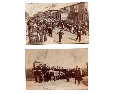Police funeral and parade postcards -2 the imprint is Ed. H. Seward, 13 Turton Street, Weymouth ??? bit grubby. one with rein