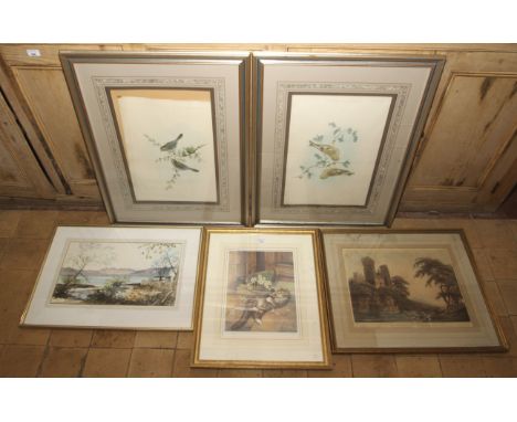 After John Lewis Fitzgerald, a limited edition print, 119/500, Tabby Cat and Daisys, together with a quantity of other Natura