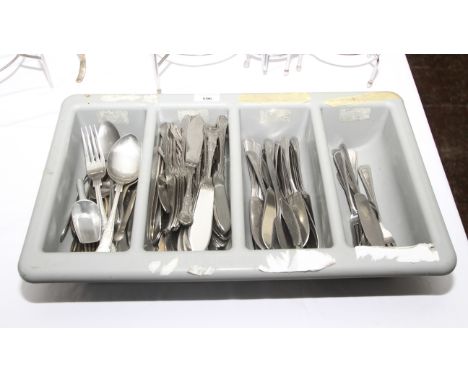 A large assorted of Kings Pattern and beaded silver plated flatware/cutlery 