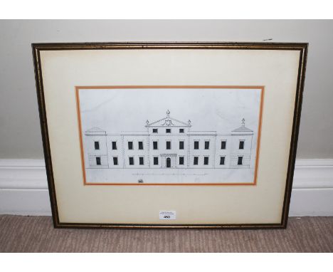 A print of the preliminary sketch of Ston Easton Park in gilt frame, 43cm H, 56cm W 